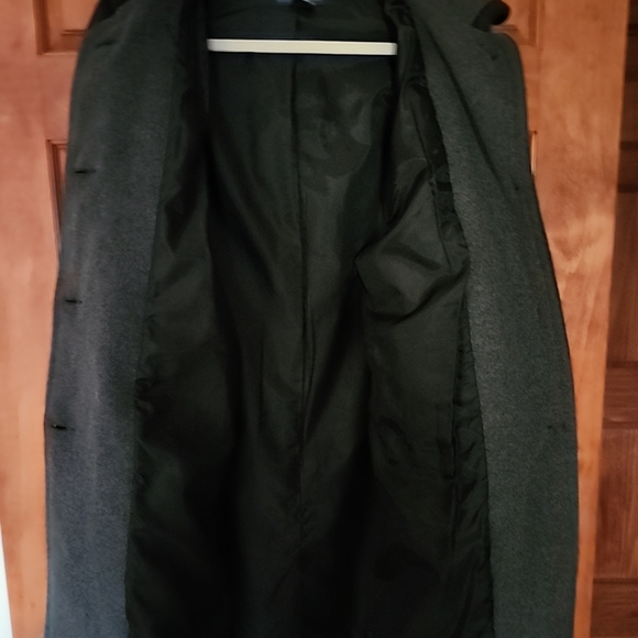 Herman Geist vtg Woman's Size 10P wool charcoal gray lined coat grunge look - Picture 6 of 8